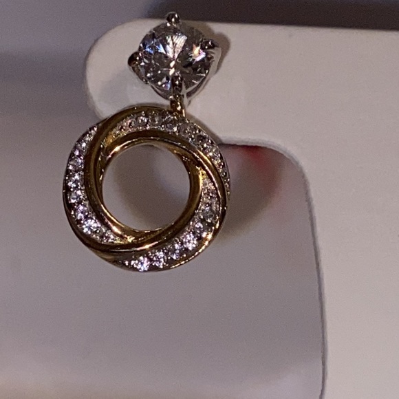 925 3 WAY earrings diamond and White sapphire - Picture 3 of 12